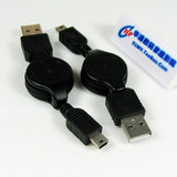 USB 2.0 A公转Mini-B 5P 迷你T型口 Mp3 Mp4 伸缩延长转换数据线