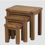纯实木小凳子全白橡木套三凳角几小茶几换鞋凳子矮凳子田园复古