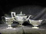1896年 1102克纯银茶壶咖啡壶酒壶奶罐糖盏套组 英国西洋古董银器