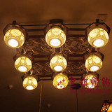 中式灯具灯饰吸顶灯陶瓷灯青花瓷客厅灯餐厅灯木艺灯茶楼灯0046