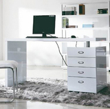 倾城家居-出口欧美市场时尚白色书桌 亮光烤漆 电脑桌 白色书台