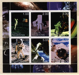 1-41 塔吉克斯坦 2000年 月球行走 国旗 科研对接 6全版张