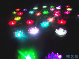 LED电子七彩自动变色荷花灯河灯许愿灯水灯满10个包邮特价