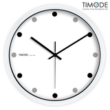 Timode优时静音挂钟 客厅简约时尚钟表 大号经典黑白创意石英钟