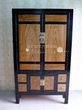 新中式仿古家具实木原木色衣柜衣橱明清古典装饰柜客厅柜子门厅柜