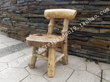户外庭院园艺实木桌椅/防腐木古色古香厚重型碳化圆椅/酒吧椅