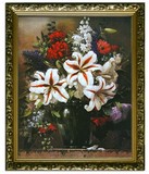包邮带框仿真油画高清世界名画客厅玄关欧式壁画装饰花卉十全十美