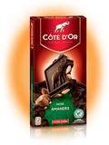 临期特价 法国直运COTE D'OR金象整粒榛子杏仁黑巧克力 排装 200g