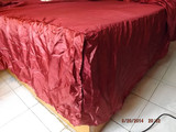 紫红色仿真丝裙边/2米大号高档床笠/床罩/床裙三为一体