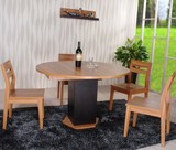 简约现代餐厅食堂多功能开合大圆桌子酒店储物可伸缩实木板式桌椅