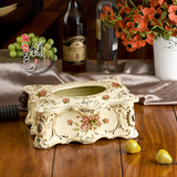 欧式陶瓷纸巾盒餐巾盒创意抽纸盒高档家居客厅装饰摆件工艺包邮