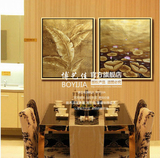 博艺佳 欧式复古纯手绘东南亚贴金箔抽象客厅卧室玄关餐厅油画