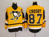 NHL男子冰球服 Pittsburgh Penguins企鹅队87号crosby复古黄色CCM