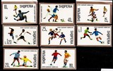 阿尔巴尼亚邮票1974年10届世界杯 无齿 8全