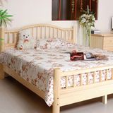松木儿童床1.2米圆柱原木色单层出口宜家代购新款实木儿童床松木