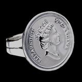 泰银925纯银戒指 加拿大元10Cents 英女皇泰银硬币戒指