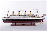 大型实木质纯手工制作铁达尼泰坦尼克号帆船模型带灯创意礼物摆件