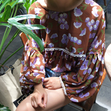 油画家 秋季新款 韩系chic  复古超萌娃娃灯笼袖花边装饰显白衬衫