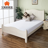 纯实木男孩女孩儿童床简约美式1.2米1.5米红橡木单人床卧室家具