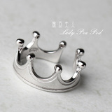 925S纯银戒指 女王皇冠欧美风大气气质时尚个性潮品开口尾戒包邮