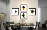 挂画餐桌墙画创意水果画有框画个性餐厅装饰画有框画咖啡馆墙壁画