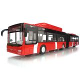 俊基1:43双节加长双节城市公交巴士客车四门可开儿童汽车模型玩具