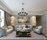 欧式沙发组合新古典简约布艺家具样板房实木沙发真皮现代简欧沙发