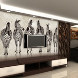 新品 大型主题宾馆壁画 壁纸个性时尚简约黑白壁画复古英伦斑马情