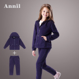 安奈儿童装2015秋冬新款女童套装 儿童休闲运动两件套EG535020