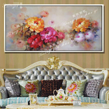 手绘现代简约牡丹花卉油画 欧式酒店客厅沙发高档装饰画 花开富贵