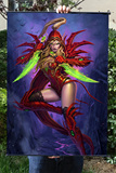 《炉石传说》刺客角色瓦莉拉高清布质挂画，魔兽世界周边游戏海报