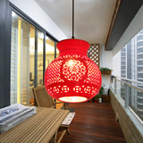 中式陶瓷灯具餐厅吧台玄关创意单头阳台灯中国红灯笼大吊灯过道灯