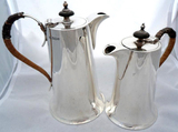 古董 西洋 银器 1919年英国谢菲尔德纯银咖啡壶 酒壶 茶壶 红茶壶