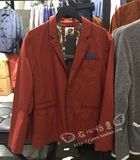 SELECTED/思莱德专柜代购红色男士纯棉平驳领西服外套414121013