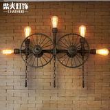 柴火复古水管壁灯工业风客餐厅墙壁过道走廊led创意个性美式壁灯