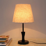 时尚创意欧式台灯书房卧室床头装饰灯LED可调光木艺台灯
