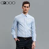 G2000夏季新款男装商务休闲条纹衬衣上衣时尚职业男士长袖衬衫