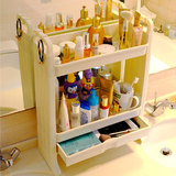 宝优妮浴室收纳架 卫生间置物架塑料夹缝角架 洗手台化妆品整理架