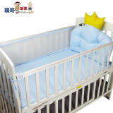 婴儿床围 夏凉五件套3D网透气夏季床围床上用品套件皇冠儿童床围