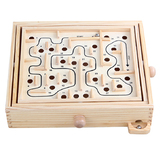 木制平衡走珠滚珠迷宫大号 儿童桌面游戏棋 亲子互动传统益智玩具