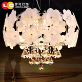现代简约led水晶吊灯创意个性花朵餐厅灯客厅卧室温馨浪漫灯具29