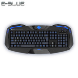 E-3LUE宜博 专业游戏键盘USB外接电脑台式笔记本家用办公防水发光
