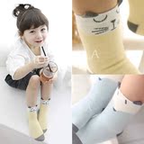 韩国新款纯棉宝宝卡通短袜可爱猫咪狐狸婴儿舒适防滑底地板袜