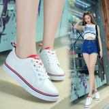 韩国小白鞋女夏季系带拼色接韩版平底板鞋运动鞋球鞋休闲鞋单女鞋
