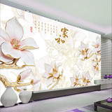 中式家和富贵电视背景墙纸客厅沙发墙画大型壁画3d立体壁纸无纺布