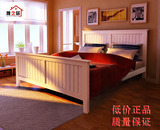 包邮地中海床美式实木床 韩式床高箱储物床欧式双人床1.8全松木床