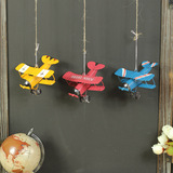 创意复古欧式二战铁艺小飞机装饰小吊件家居摆件壁饰摄影道具批发