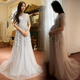 孕妇礼服2016新款春季韩版结婚新娘一字肩大码长款显瘦高腰长裙女