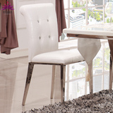 紫孔雀欧式餐椅时尚不锈钢酒店靠背椅子 现代简约皮质餐椅411