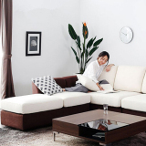 日式布艺沙发贵妃组合北欧转角小户型可拆洗棉麻客厅L型皮布沙发